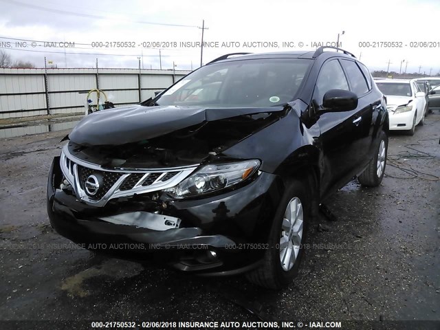 JN8AZ1MUXCW110458 - 2012 NISSAN MURANO S/SL/LE BLACK photo 6