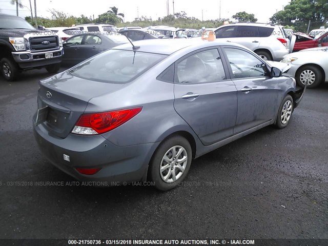 KMHCT4AE3DU558568 - 2013 HYUNDAI ACCENT GLS/GS GRAY photo 4