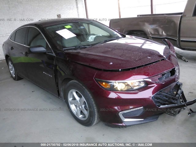 1G1ZB5ST1GF208037 - 2016 CHEVROLET MALIBU LS მუქწითელი ფოტო 1