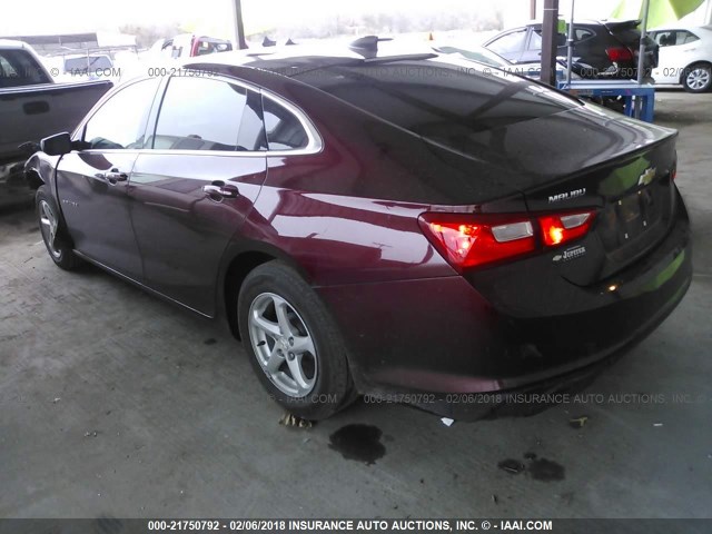 1G1ZB5ST1GF208037 - 2016 CHEVROLET MALIBU LS მუქწითელი ფოტო 3