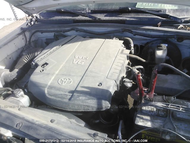 5TELU42N17Z454771 - 2007 TOYOTA TACOMA DOUBLE CAB თეთრი ფოტო 10