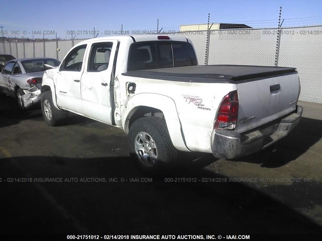 5TELU42N17Z454771 - 2007 TOYOTA TACOMA DOUBLE CAB თეთრი ფოტო 3