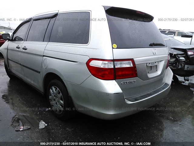 5FNRL38246B074313 - 2006 HONDA ODYSSEY LX SILVER photo 3