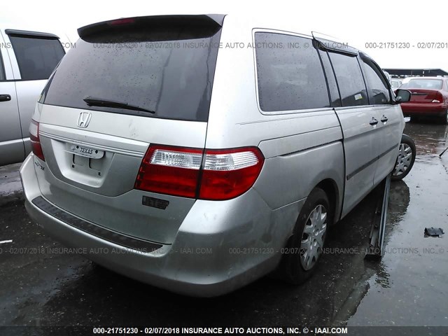 5FNRL38246B074313 - 2006 HONDA ODYSSEY LX SILVER photo 4