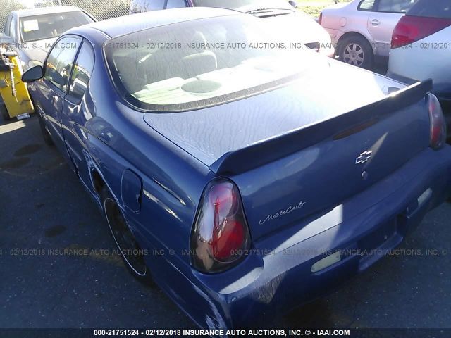 2G1WW12E539437602 - 2003 CHEVROLET MONTE CARLO LS BLUE photo 3