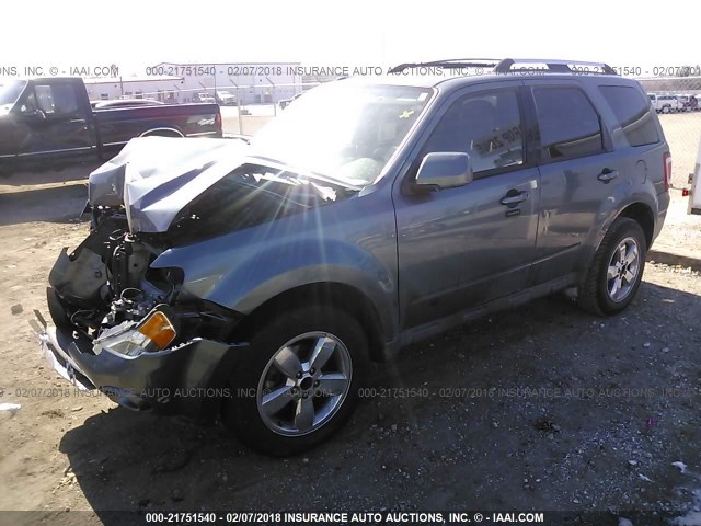 1FMCU0E75AKA05431 - 2010 FORD ESCAPE LIMITED BLUE photo 2