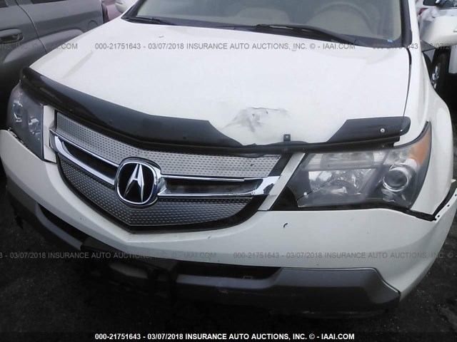 2HNYD28307H513668 - 2007 ACURA MDX TECHNOLOGY WHITE photo 6