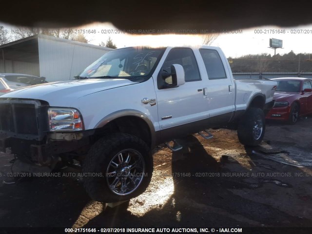 1FTSW21P96EB43958 - 2006 FORD F250 SUPER DUTY WHITE photo 2