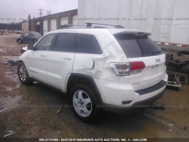 1C4RJFAG0GC504494 - 2016 JEEP GRAND CHEROKEE LAREDO WHITE photo 3