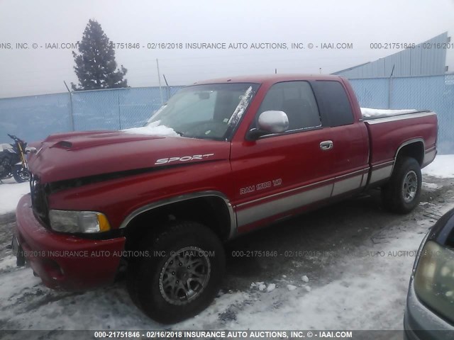 3B7HF13Z21M289415 - 2001 DODGE RAM 1500 RED photo 2