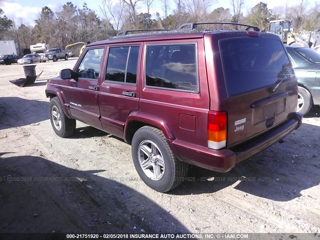 1J4FT58S21L508047 - 2001 JEEP CHEROKEE CLASSIC/LIMITED MAROON photo 3