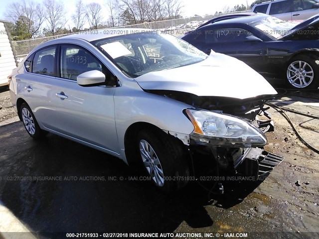 3N1AB7APXFY306854 - 2015 NISSAN SENTRA S/SV/SR/SL SILVER photo 1