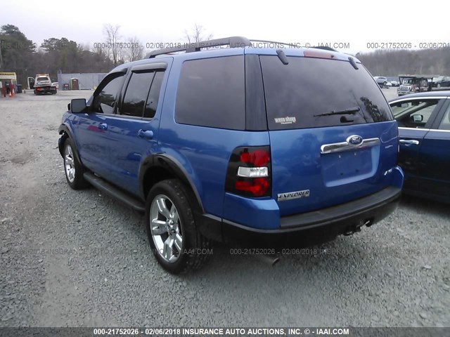 1FMEU8DE6AUA96057 - 2010 FORD EXPLORER XLT BLUE photo 3