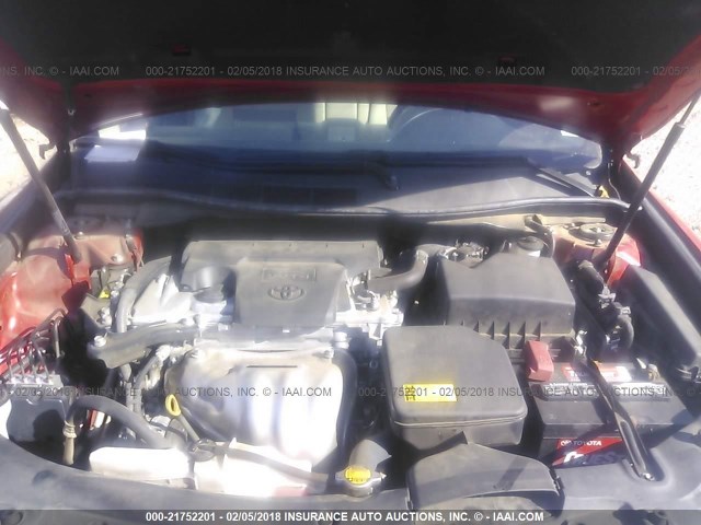 4T4BF1FK9ER346524 - 2014 TOYOTA CAMRY L/SE/LE/XLE 红色 照片 10