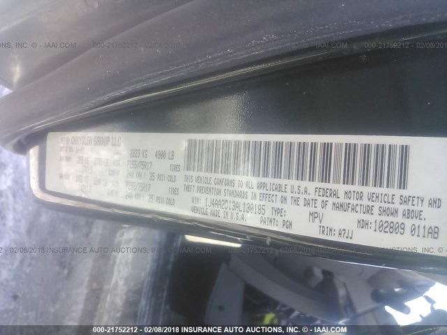 1J4AA2D13AL130185 - 2010 JEEP WRANGLER SPORT BLACK photo 9