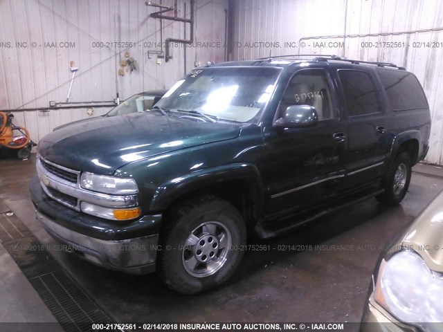 1GNFK16Z43J277126 - 2003 CHEVROLET SUBURBAN K1500 GREEN photo 2