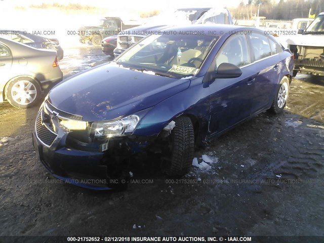 1G1PC5SH6C7134845 - 2012 CHEVROLET CRUZE LS BLUE photo 2