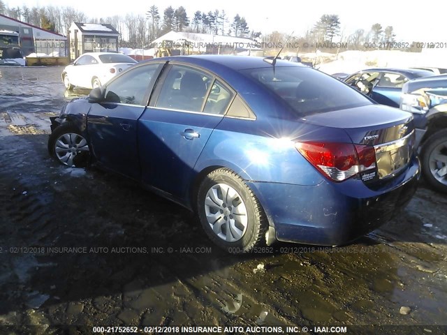 1G1PC5SH6C7134845 - 2012 CHEVROLET CRUZE LS BLUE photo 3