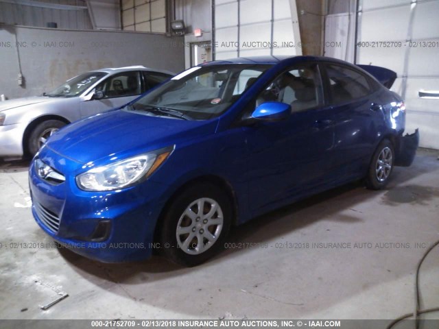 KMHCT4AE4DU362185 - 2013 HYUNDAI ACCENT GLS/GS BLUE photo 2