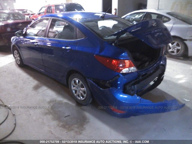 KMHCT4AE4DU362185 - 2013 HYUNDAI ACCENT GLS/GS BLUE photo 3