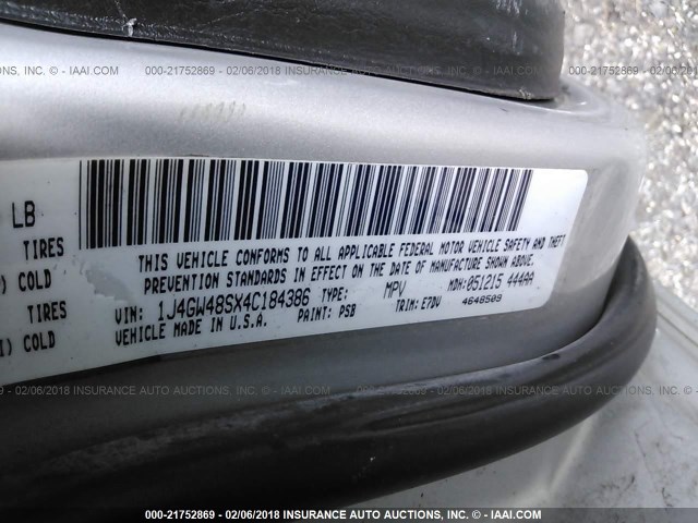 1J4GW48SX4C184386 - 2004 JEEP GRAND CHEROKEE LAREDO/COLUMBIA/FREEDOM 灰色 照片 9