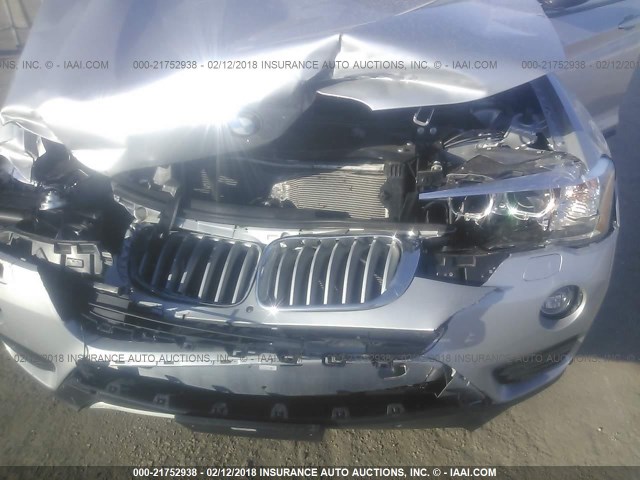 5UXWZ7C36H0X40516 - 2017 BMW X3 SDRIVE28I SILVER photo 6
