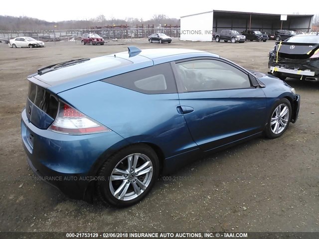 JHMZF1C66BS007259 - 2011 HONDA CR-Z EX BLUE photo 4