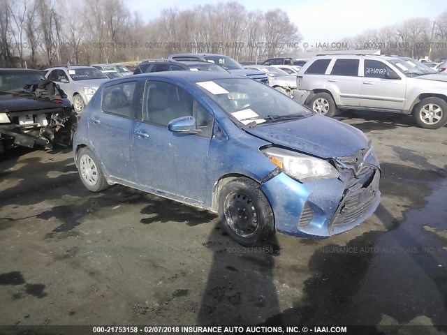 VNKKTUD3XFA039636 - 2015 TOYOTA YARIS BLUE photo 1