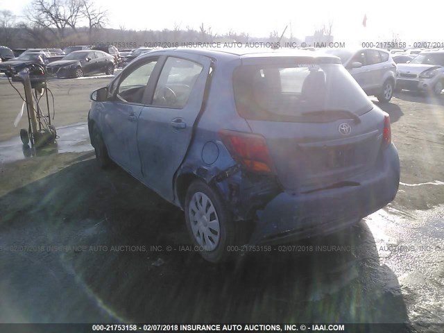 VNKKTUD3XFA039636 - 2015 TOYOTA YARIS BLUE photo 3