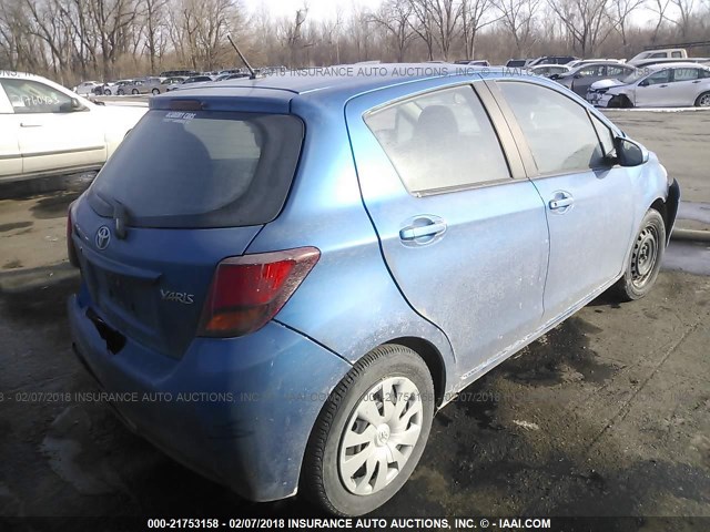 VNKKTUD3XFA039636 - 2015 TOYOTA YARIS BLUE photo 4