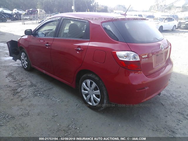 2T1KU4EE7AC198480 - 2010 TOYOTA COROLLA MATRIX  RED photo 3