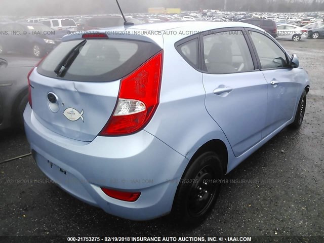 KMHCT5AE6DU138700 - 2013 HYUNDAI ACCENT GLS/GS BLUE photo 4