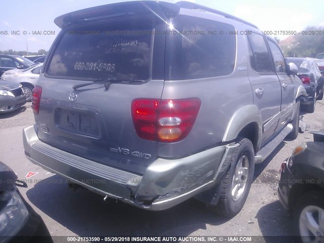 5TDBT48A62S081008 - 2002 TOYOTA SEQUOIA LIMITED GRAY photo 4