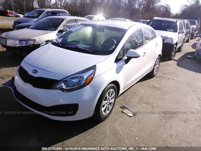 KNADM4A3XF6515757 - 2015 KIA RIO LX WHITE photo 2