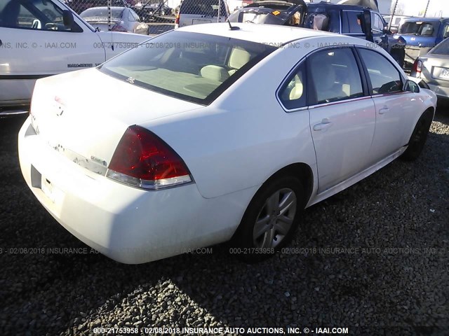 2G1WA5EK1A1200396 - 2010 CHEVROLET IMPALA LS WHITE photo 4