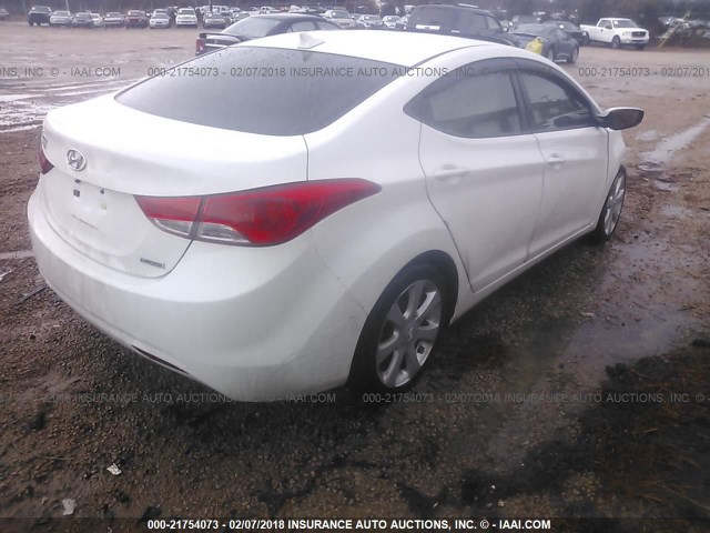 5NPDH4AE5DH293253 - 2013 HYUNDAI ELANTRA GLS/LIMITED WHITE photo 4