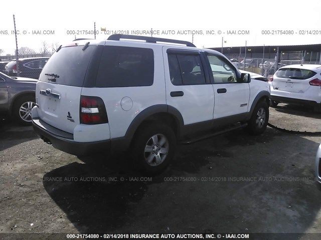 1FMEU73E76ZA20756 - 2006 FORD EXPLORER XLT WHITE photo 4