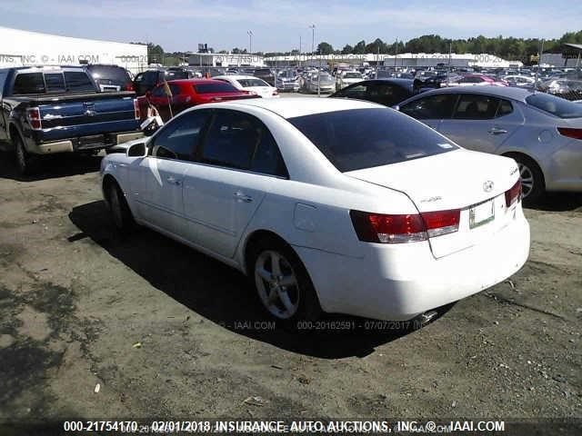 5NPEU46F46H112678 - 2006 HYUNDAI SONATA GLS/LX WHITE photo 3