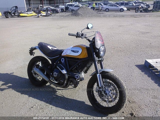 ML015ANM0FT004273 - 2015 DUCATI SCRAMBLER 800 YELLOW photo 1