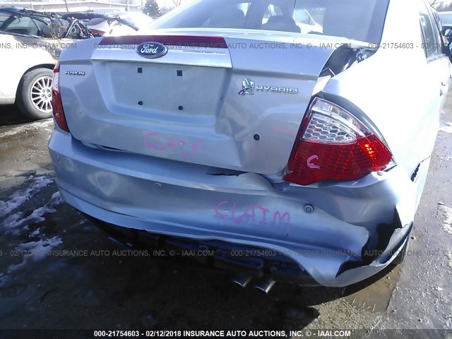 3FADP0L33BR150678 - 2011 FORD FUSION HYBRID Light Blue photo 6