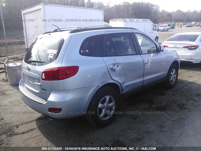 5NMSG13D48H209715 - 2008 HYUNDAI SANTA FE GLS SILVER photo 4