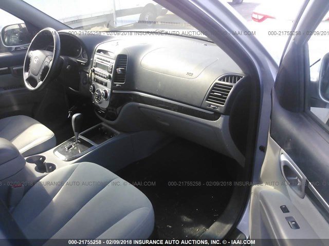 5NMSG13D48H209715 - 2008 HYUNDAI SANTA FE GLS SILVER photo 5