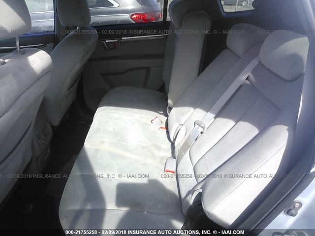 5NMSG13D48H209715 - 2008 HYUNDAI SANTA FE GLS SILVER photo 8