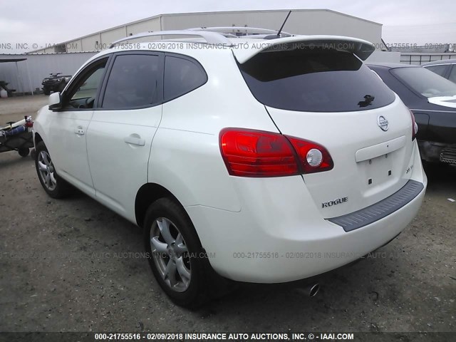 JN8AS58V88W130259 - 2008 NISSAN ROGUE S/SL WHITE photo 3