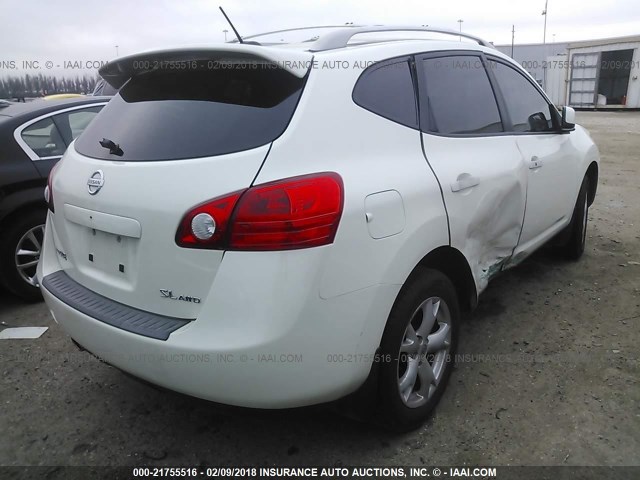 JN8AS58V88W130259 - 2008 NISSAN ROGUE S/SL WHITE photo 4