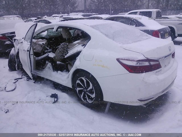 1HGCR3F80HA019155 - 2017 HONDA ACCORD EXL WHITE photo 3