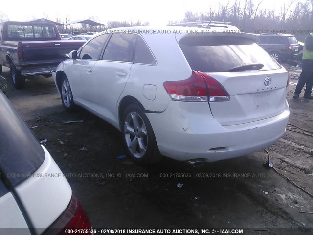 4T3ZK3BB6AU031641 - 2010 TOYOTA VENZA WHITE photo 3