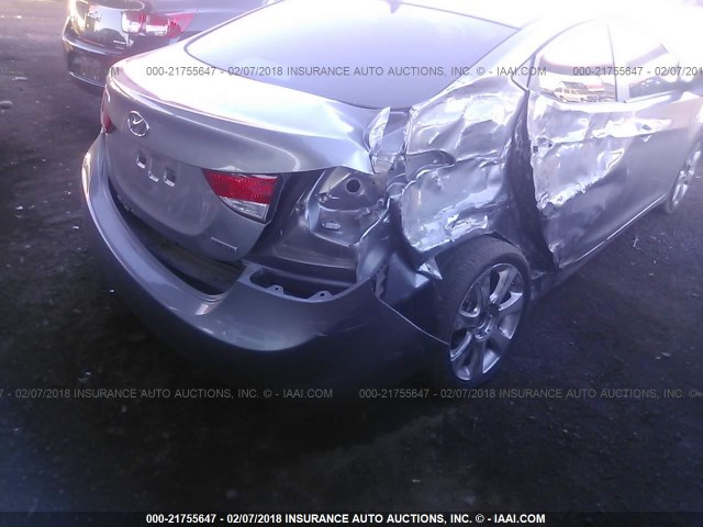 KMHDH4AE0CU218573 - 2012 HYUNDAI ELANTRA GLS/LIMITED GRAY photo 6