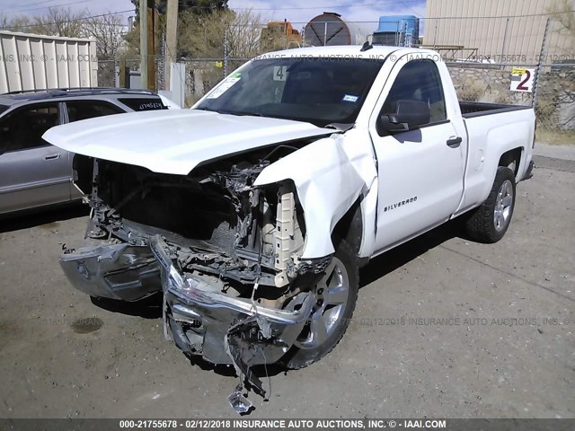 1GCNCPEH2EZ166320 - 2014 CHEVROLET SILVERADO C1500 WHITE photo 2