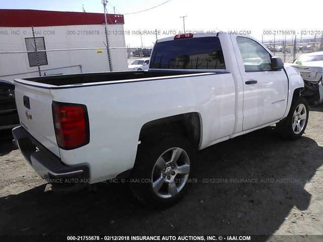 1GCNCPEH2EZ166320 - 2014 CHEVROLET SILVERADO C1500 WHITE photo 4